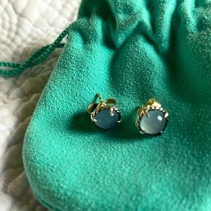 David Yurman Chatelaine Blue Chalcedony silver earrings